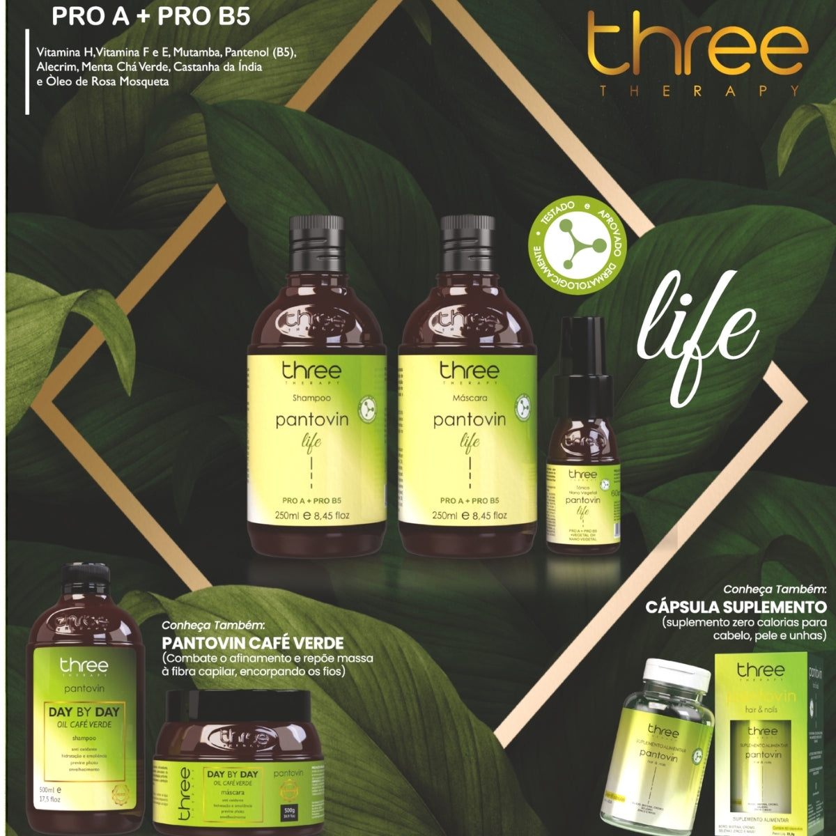 Shampoo Three Therapy Day by Day Café Verde Oil 500 ml