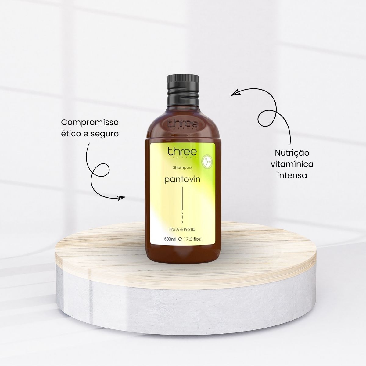 Shampoo Three Therapy Pantovin Crescimento Capilar 500 ml