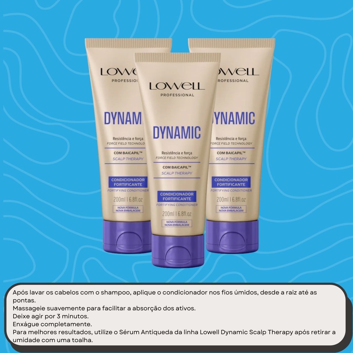 Kit Lowell Dynamic 3 Condicionadores Fortificante 200 ml