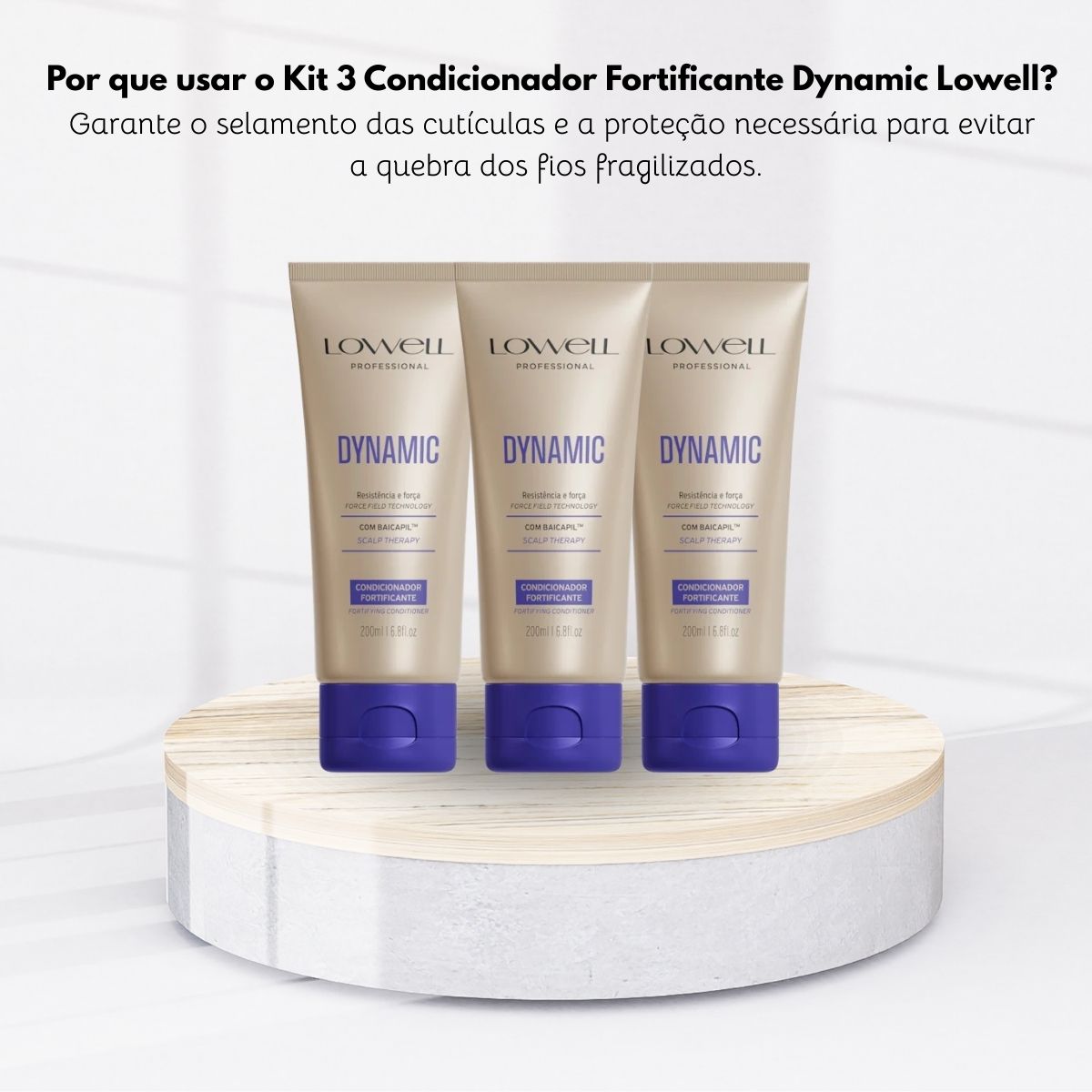 Kit Lowell Dynamic 3 Condicionadores Fortificante 200 ml