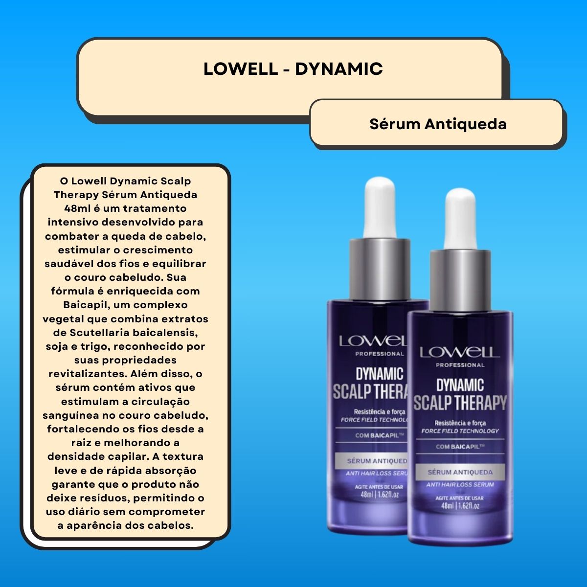 Kit Lowell Dynamic 2 Sérum Antiqueda 48 ml