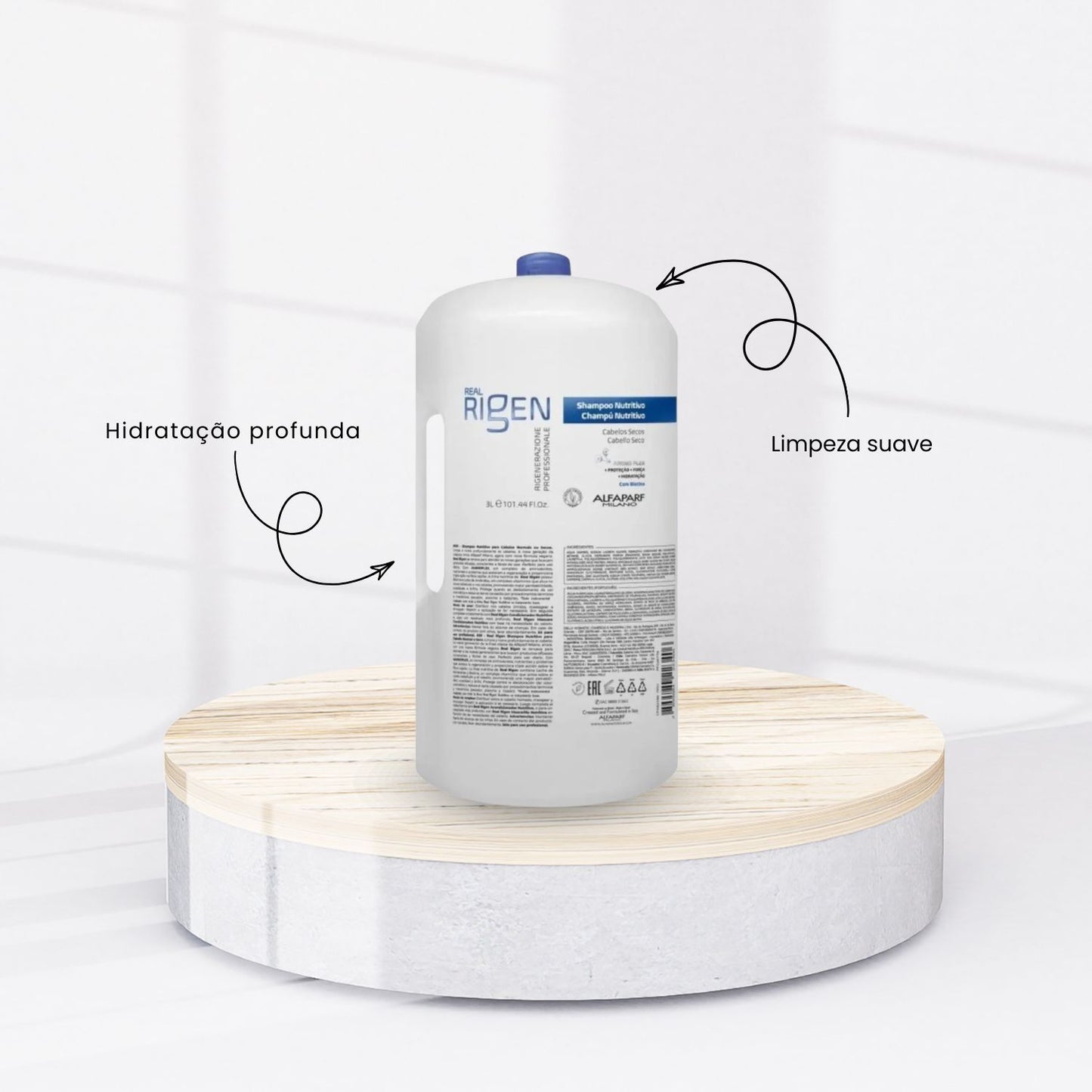 Shampoo Alfaparf Milano Real Rigen Nutritivo Shampoo Hidratante 3 Litros