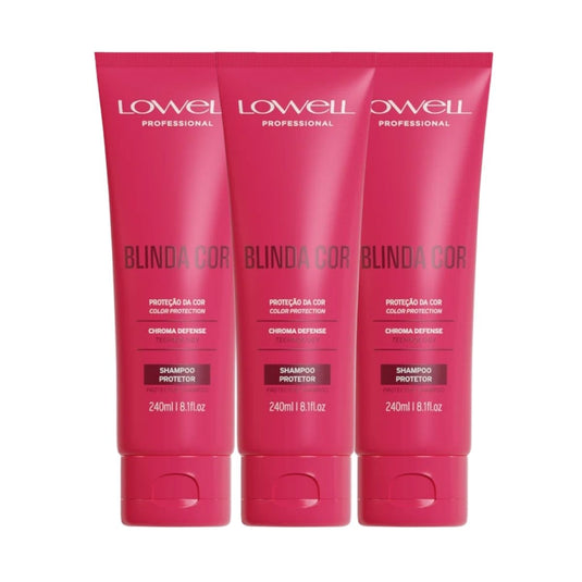 Kit Lowell Blinda Cor 3 Shampoo Protetor 240 ml