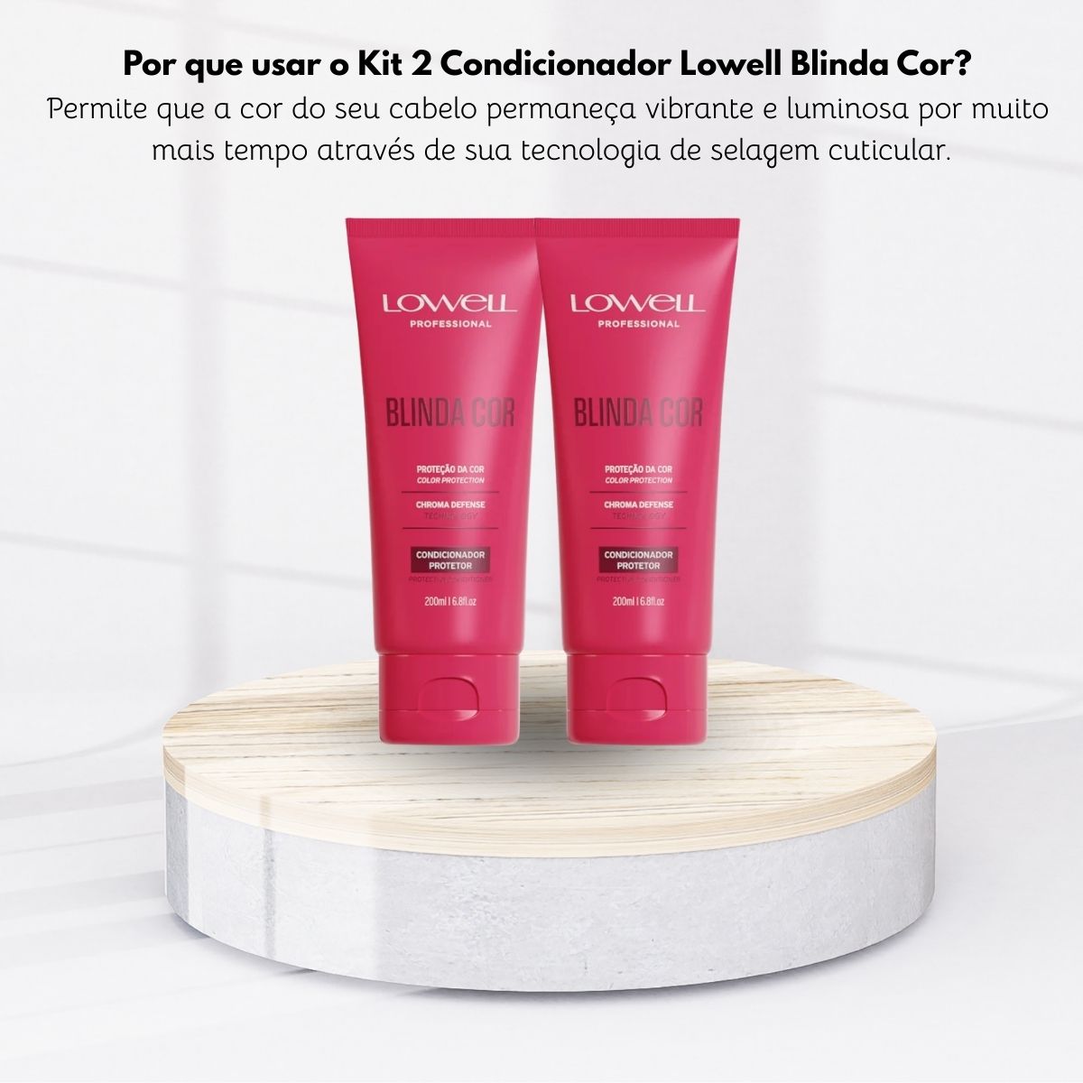 Kit Lowell Blinda Cor 2 Condicionador Protetor 200 ml