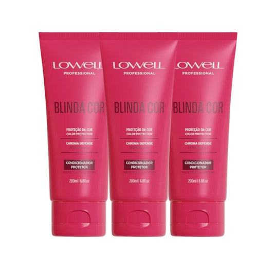 Kit Lowell Blinda Cor 3 Condicionador Protetor 200 ml
