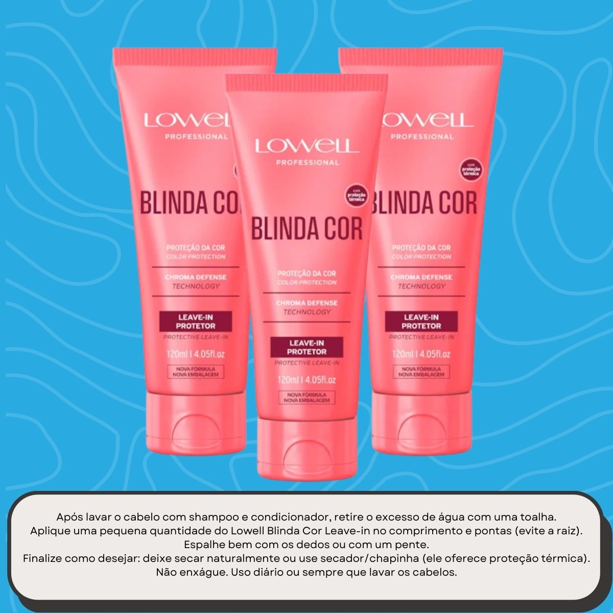 Kit Lowell Blinda Cor 3 Leave-in Protetor 120 ml