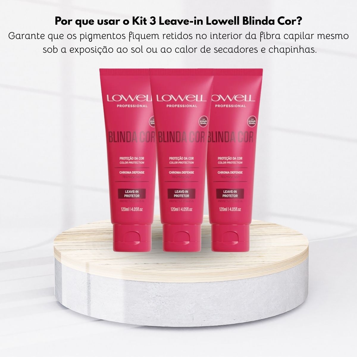 Kit Lowell Blinda Cor 3 Leave-in Protetor 120 ml