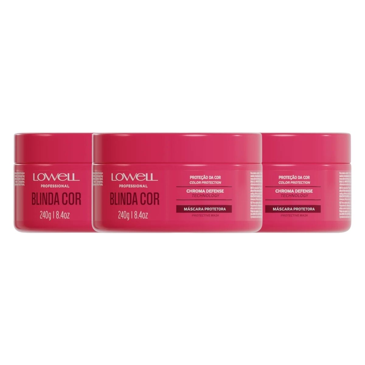 Kit Lowell Blinda Cor 3 Máscara Protetora 240 g