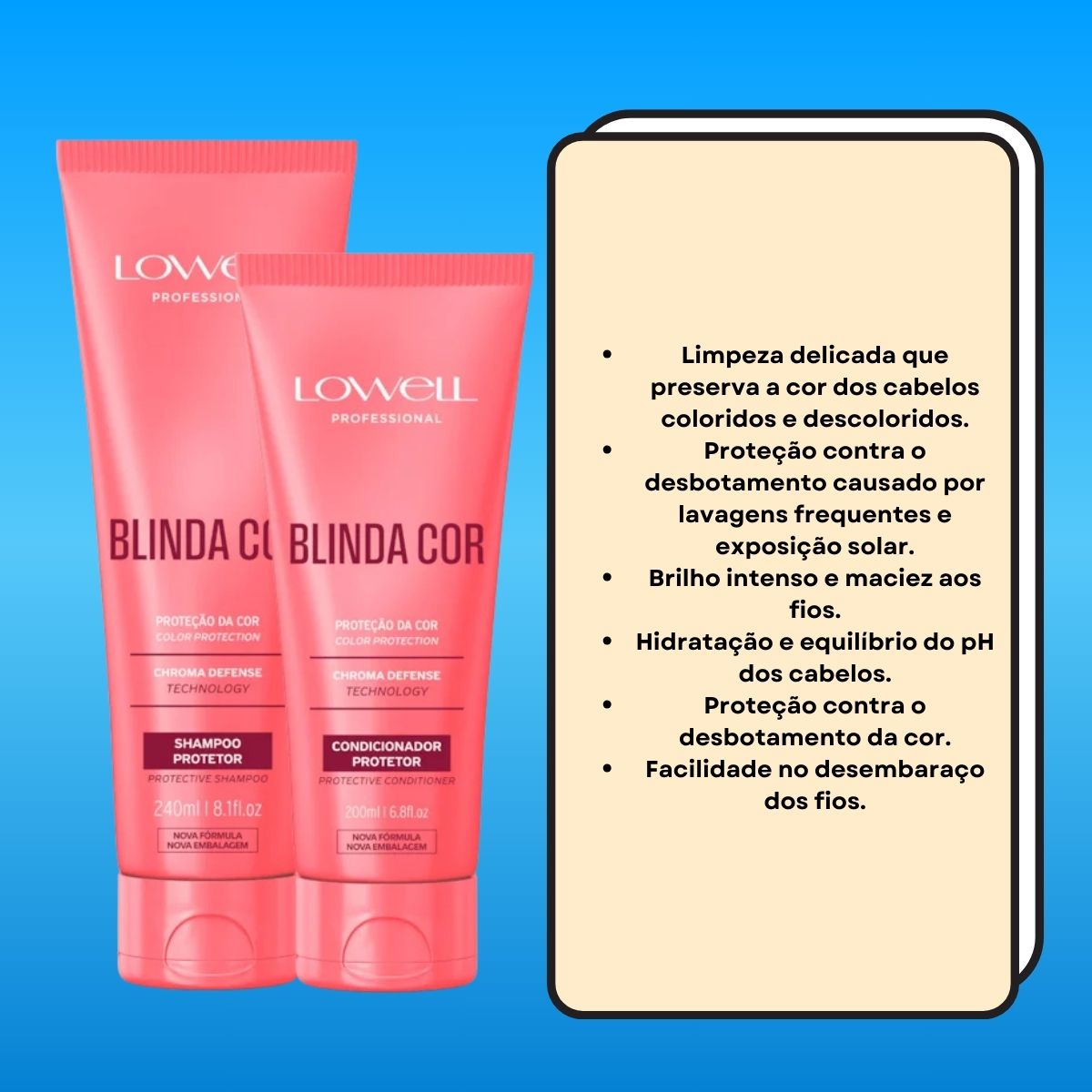 Kit Lowell Blinda Cor Shampoo e Condicionador Protetor
