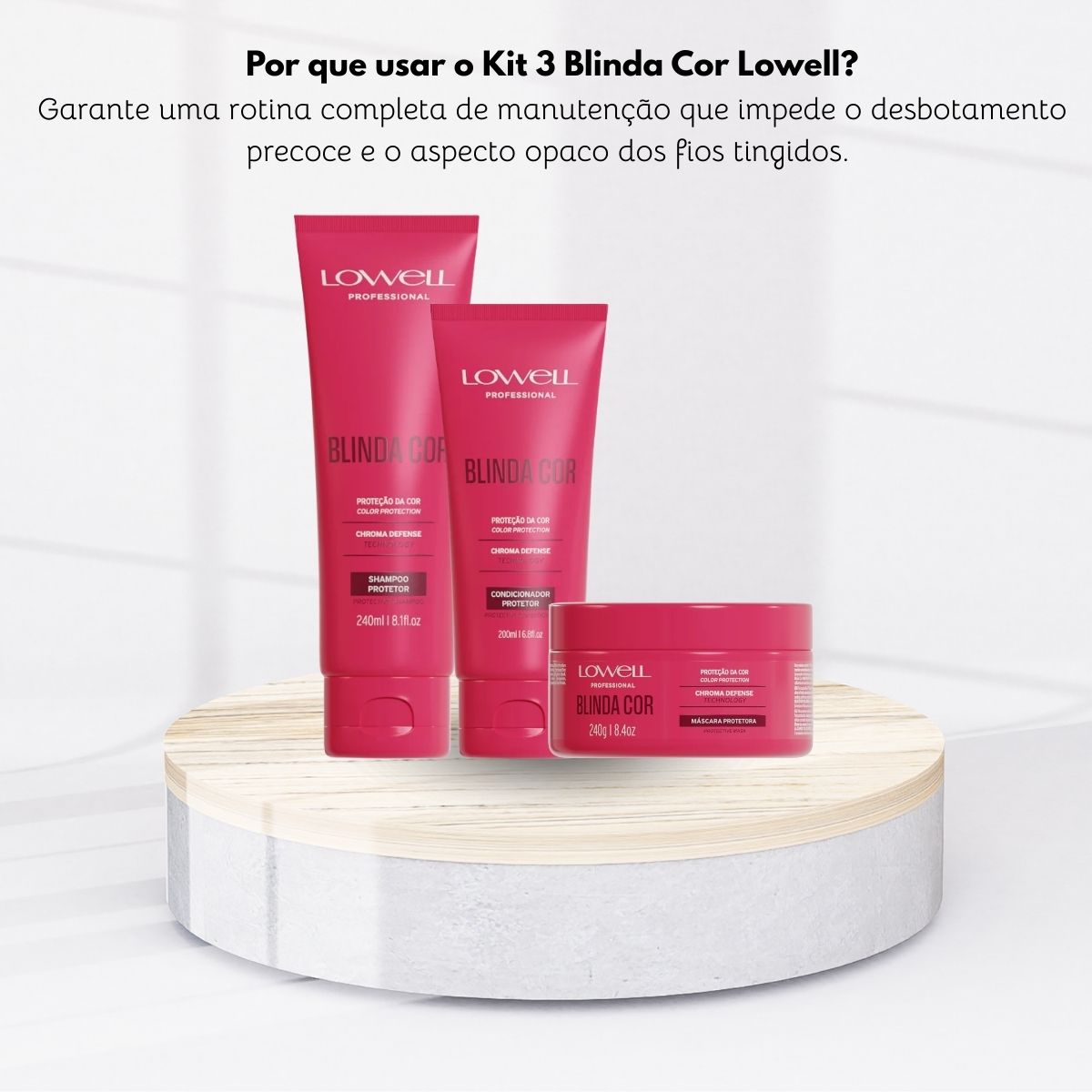 Kit Lowell Blinda Cor Protetor (3 Produtos)