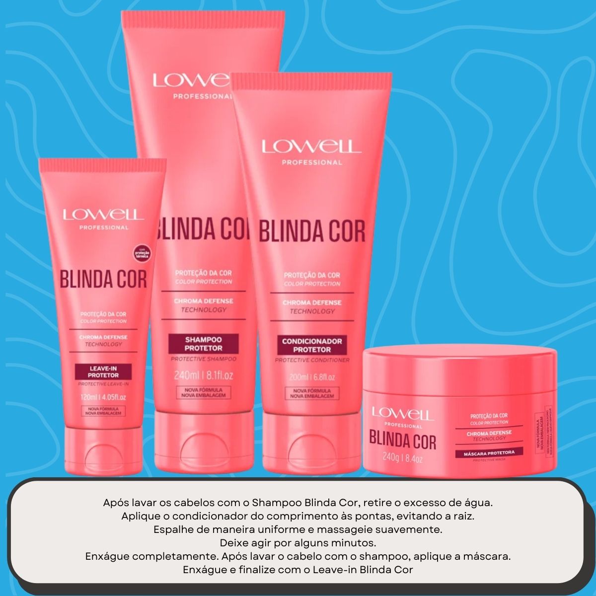 Kit Lowell Blinda Cor Protetor (4 Produtos)