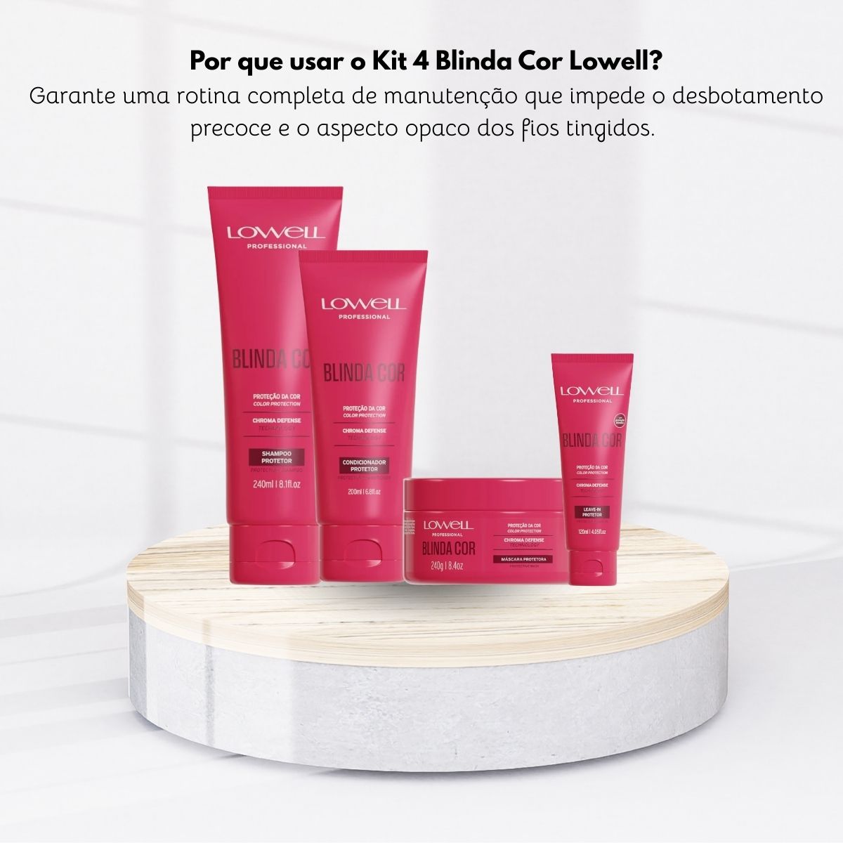 Kit Lowell Blinda Cor Protetor (4 Produtos)