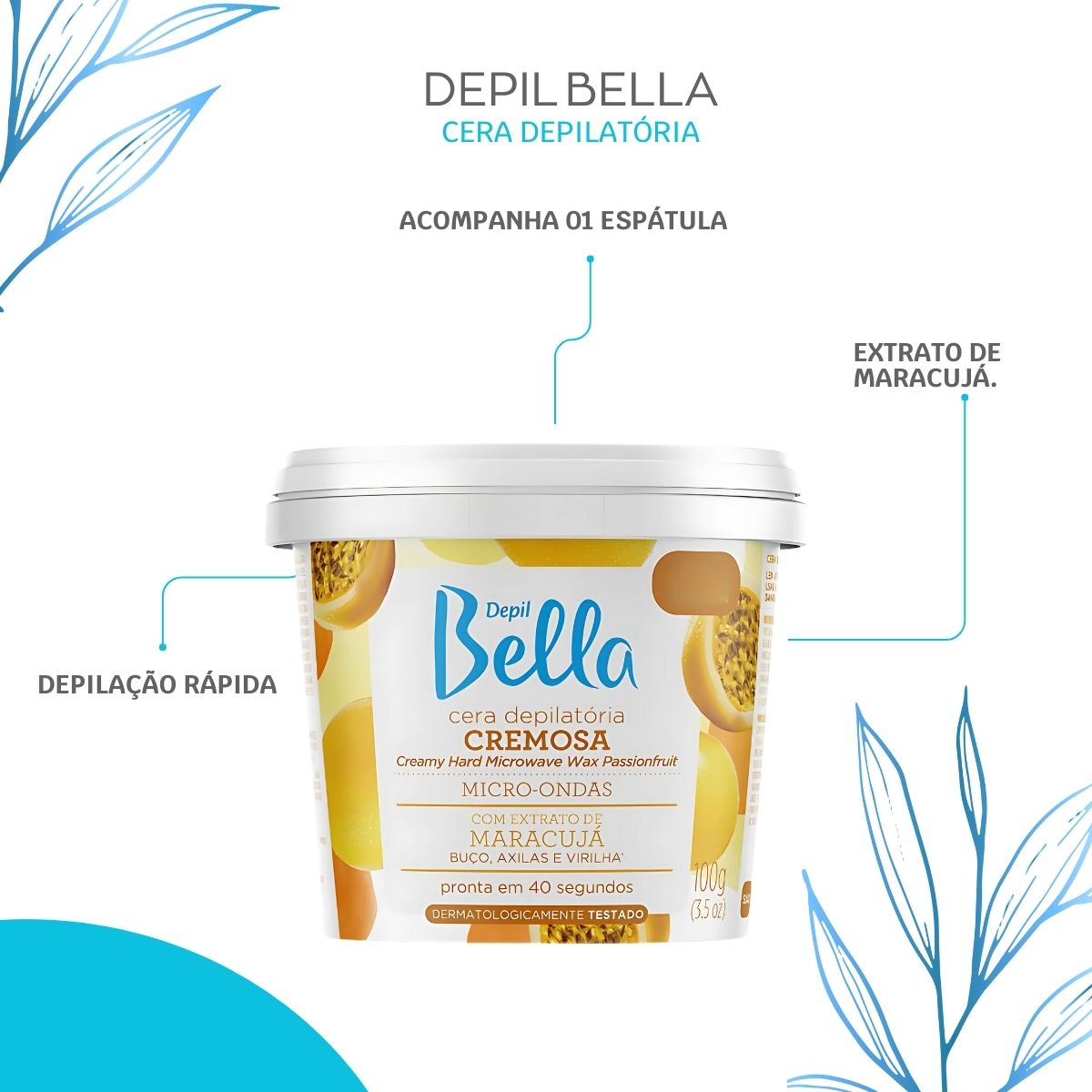 Cera Depilatória Depil Bella Micro-Ondas Maracujá 100 g