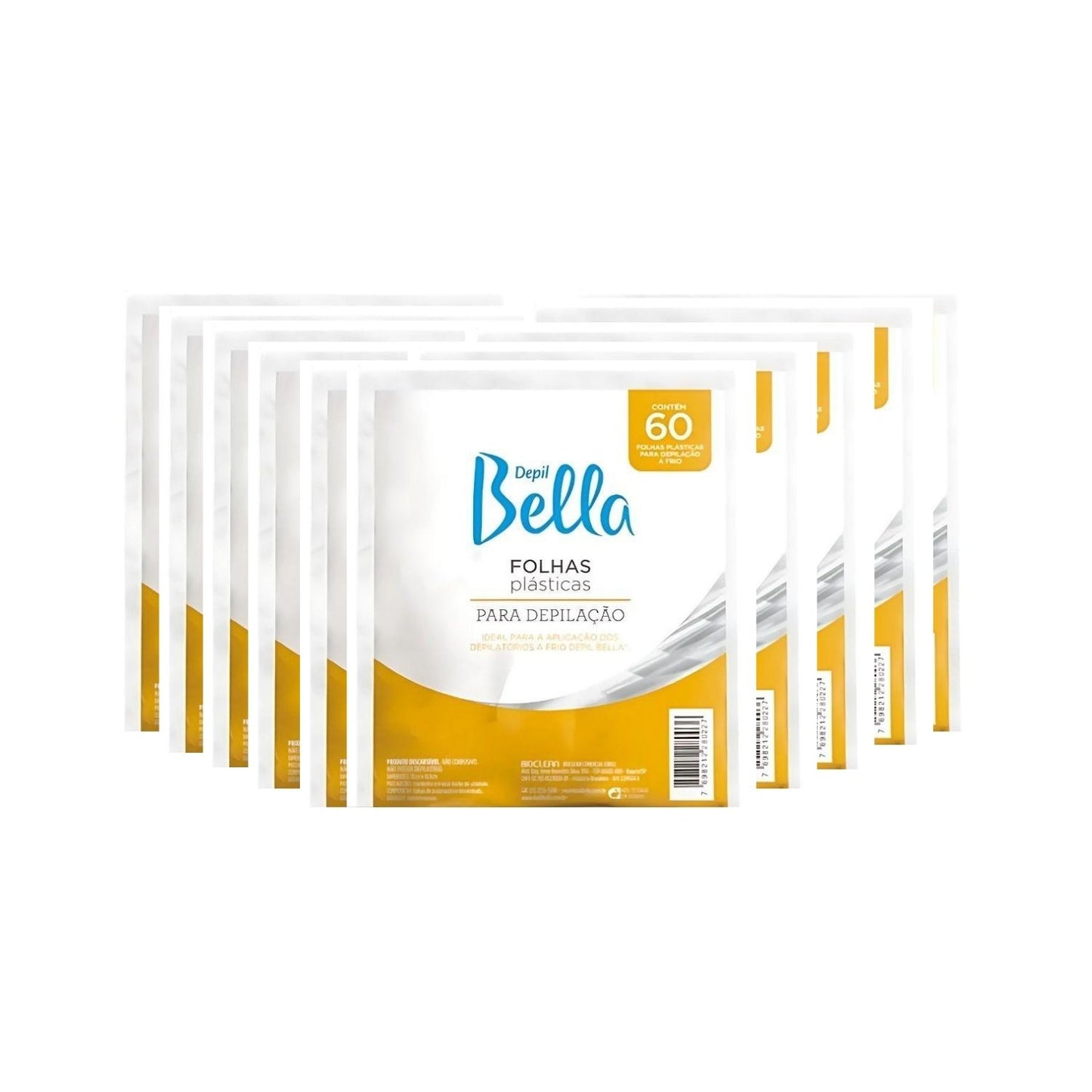 Kit Depil Bella Folhas Plásticas 10 pacotes Depilação 60un
