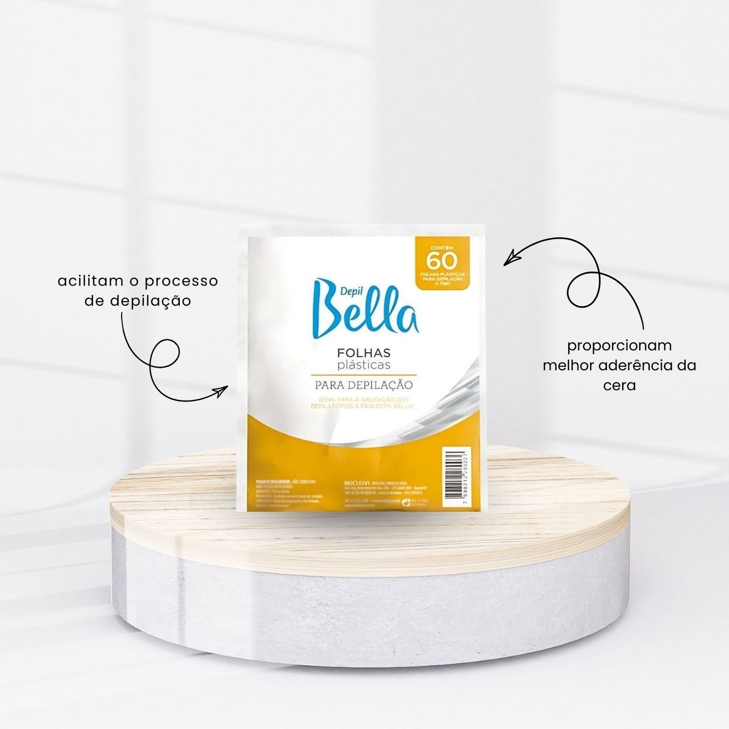 Kit Depil Bella Folhas Plásticas 10 pacotes Depilação 60un