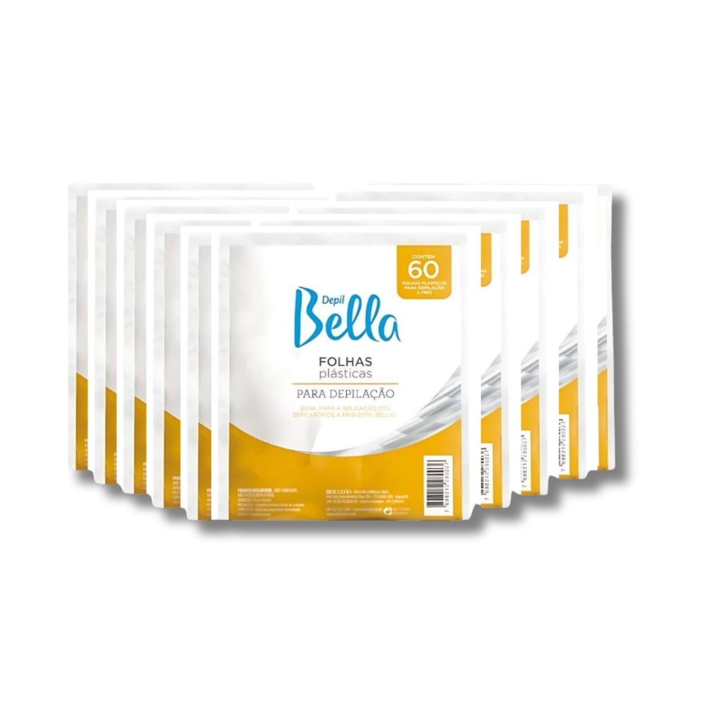Kit Depil Bella Folhas Plásticas 10 pacotes Depilação 60un
