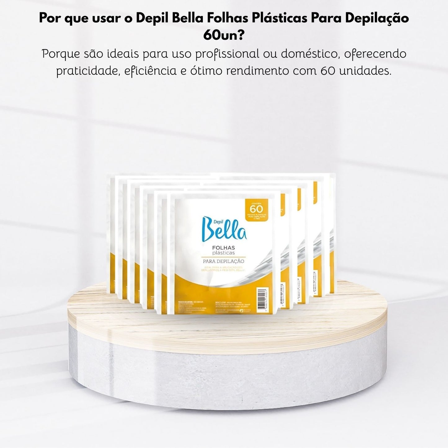 Kit Depil Bella Folhas Plásticas 10 pacotes Depilação 60un