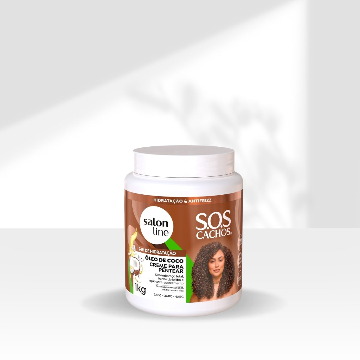 Creme de Pentear Salon Line S.O.S Cachos Oleo de Coco para Cabelo Cacheado 1 Kg