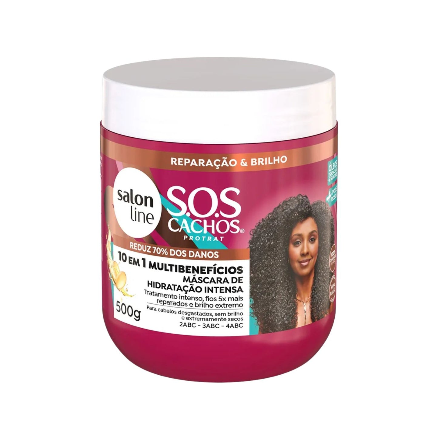 Máscara Salon Line S.O.S Cachos 10 em 1 Multibenefícios para Cabelo Cacheado 500 g