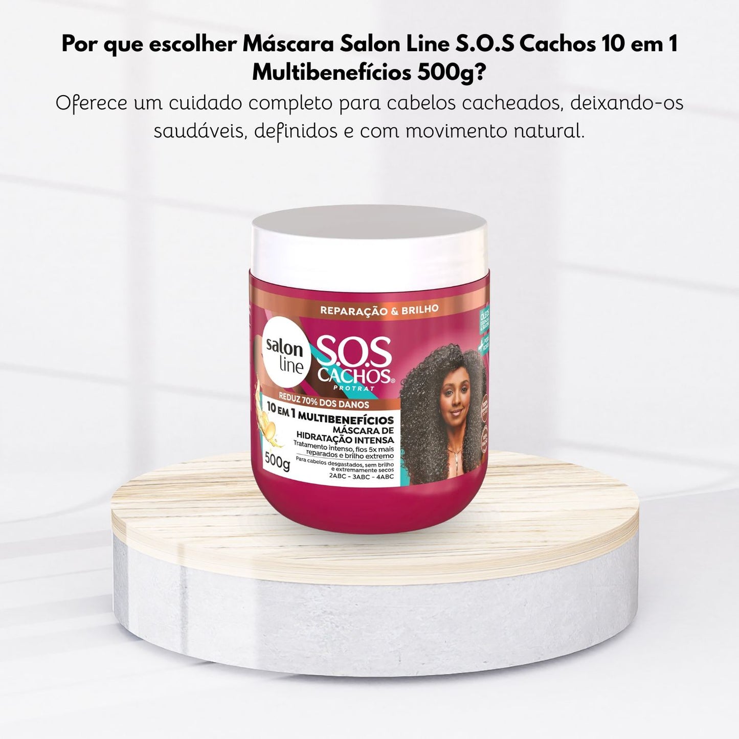 Kit Salon Line S.O.S Cachos 10 em 1 2 Máscara para Cabelo Cacheado 500 g