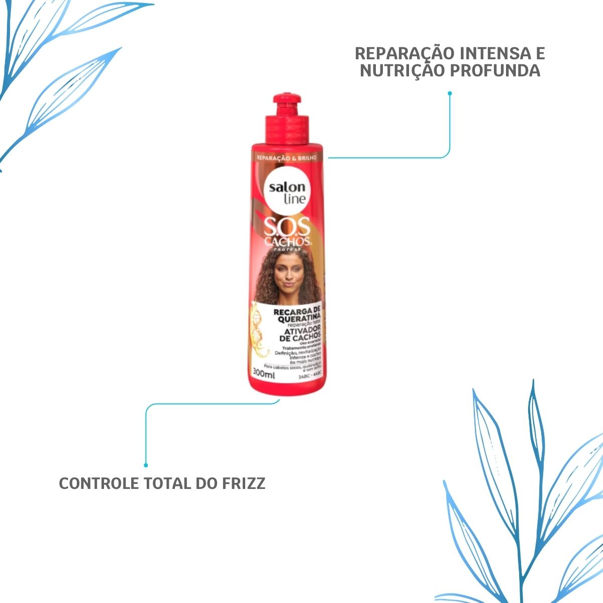 Salon Line S.O.S Cachos Ativador Queratina Reparação 300ml