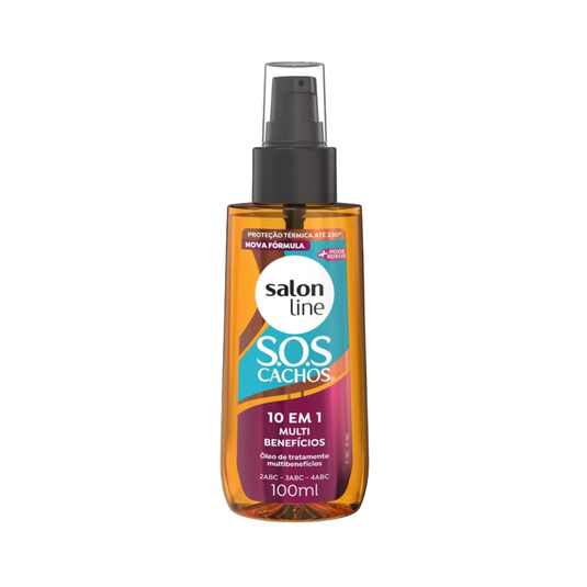 Oleo Salon Line S.O.S Cachos 10 em 1 Multibenefícios para Cabelo Cacheado 100 ml