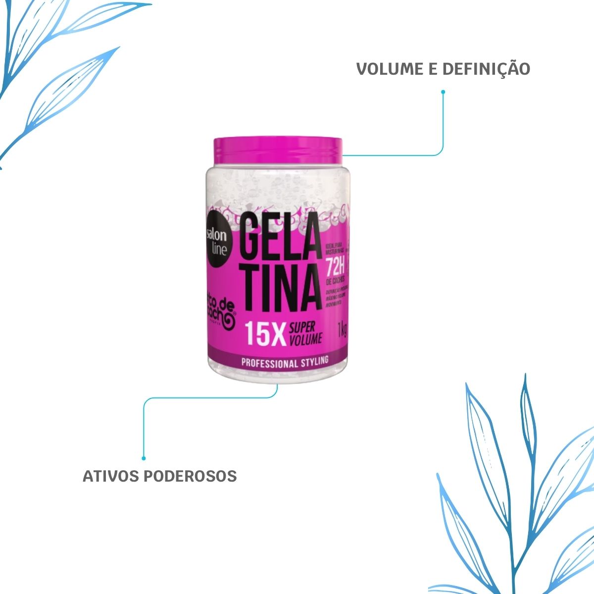 Gelatina de Cachos Salon Line #todecacho Super Volume para Cabelo Cacheado 1 Kg