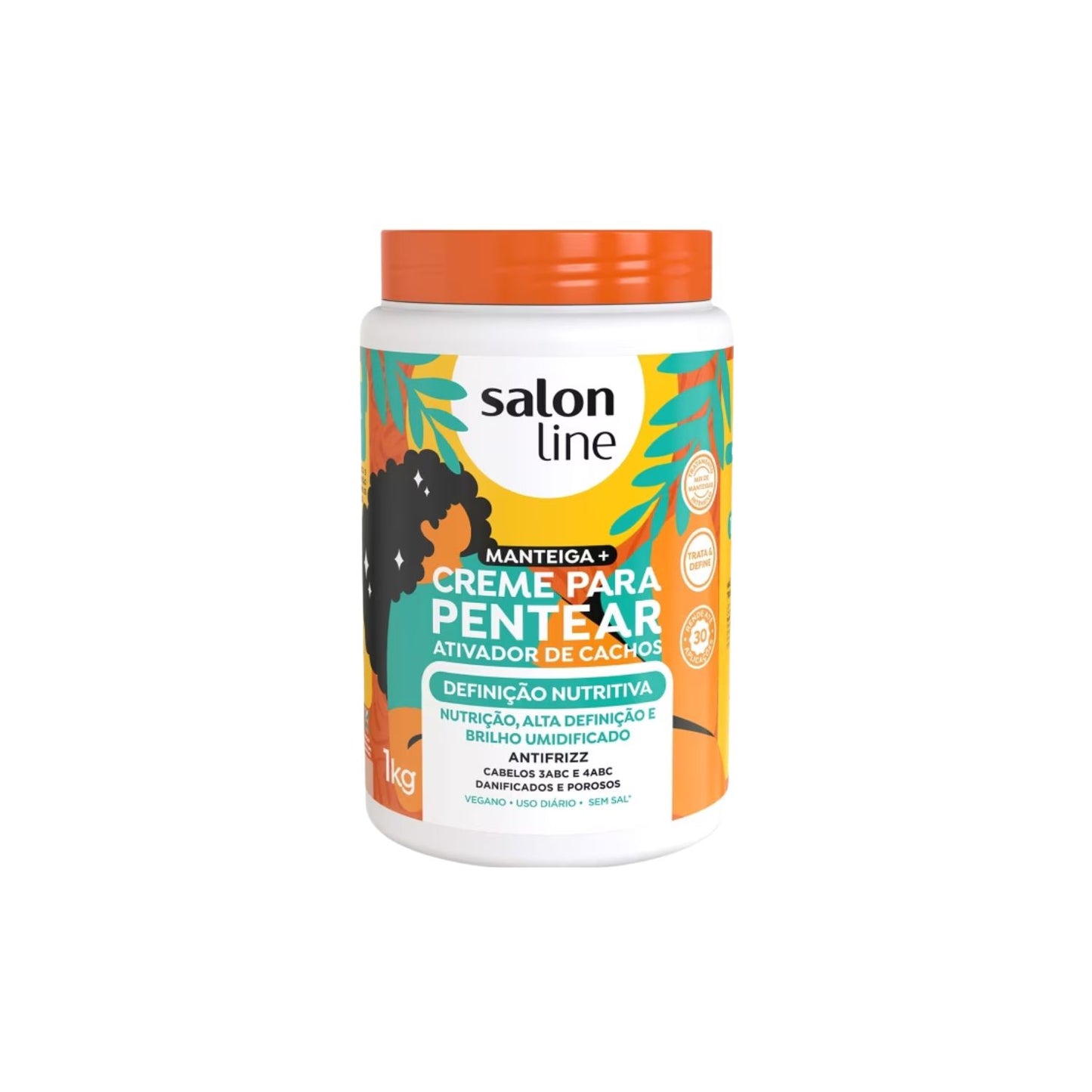 Creme de Pentear Salon Line Manteiga Ativador de Cachos Creme para Cabelo Cacheado 1 Kg