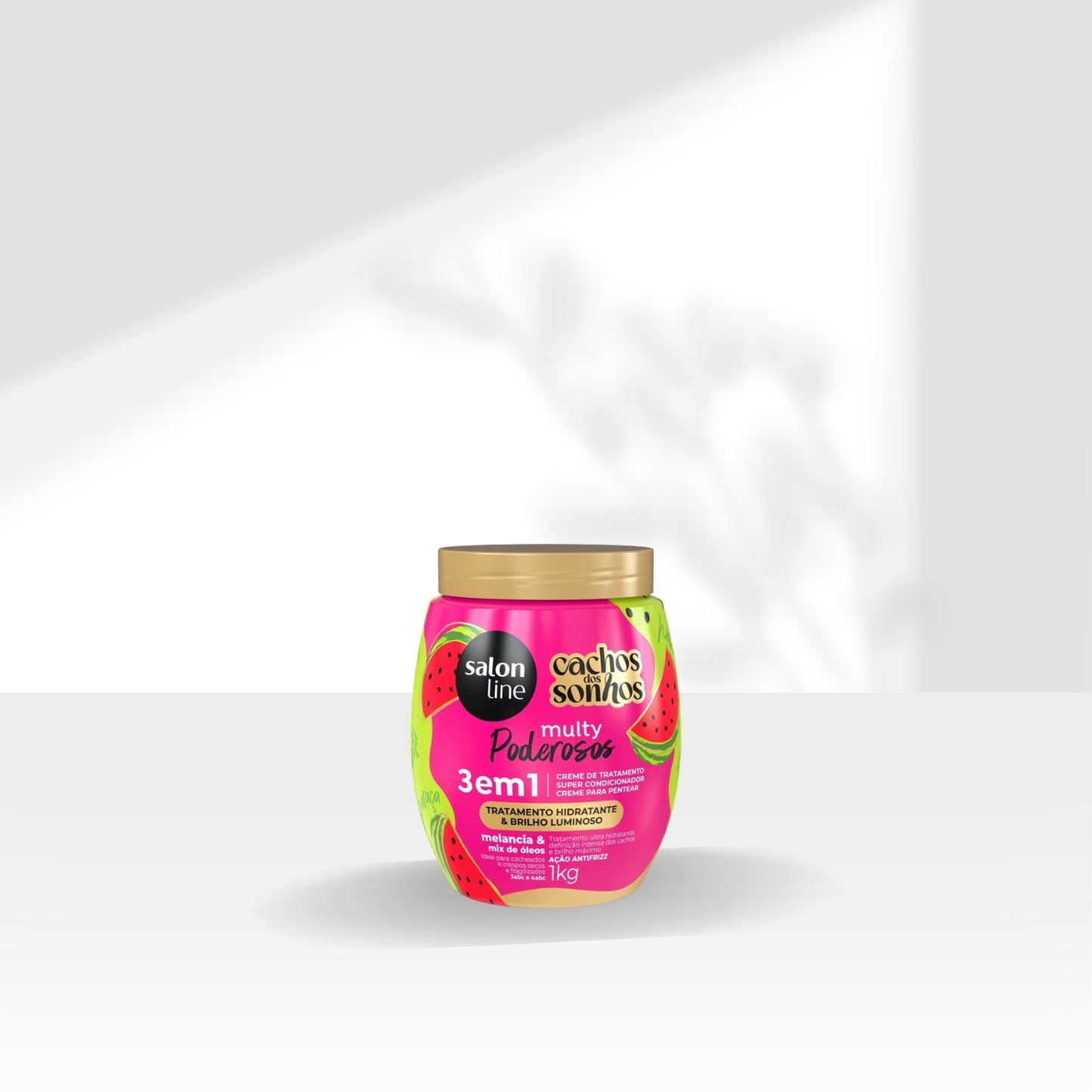 Creme de Pentear Salon Line Cachos dos Sonhos Melancia Multy 3 em 1 Creme para Cabelo Cacheado 1 Kg