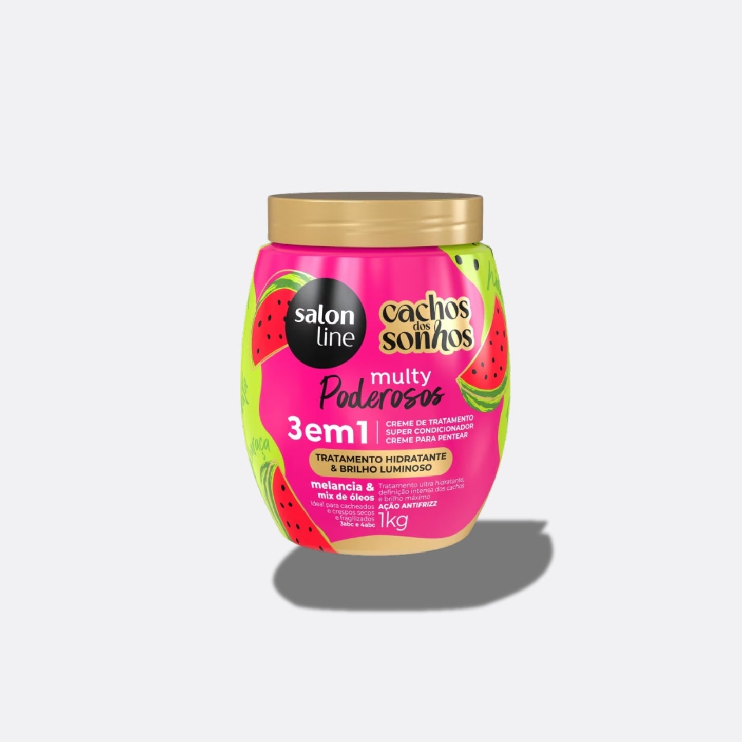 Creme de Pentear Salon Line Cachos dos Sonhos Melancia Multy 3 em 1 Creme para Cabelo Cacheado 1 Kg