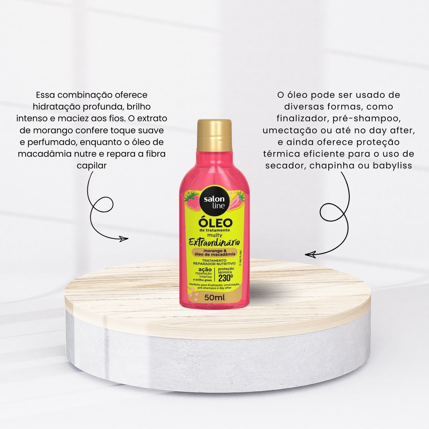 Oleo Salon Line Cachos dos Sonhos Multy Morango para Cabelo Cacheado 55 ml