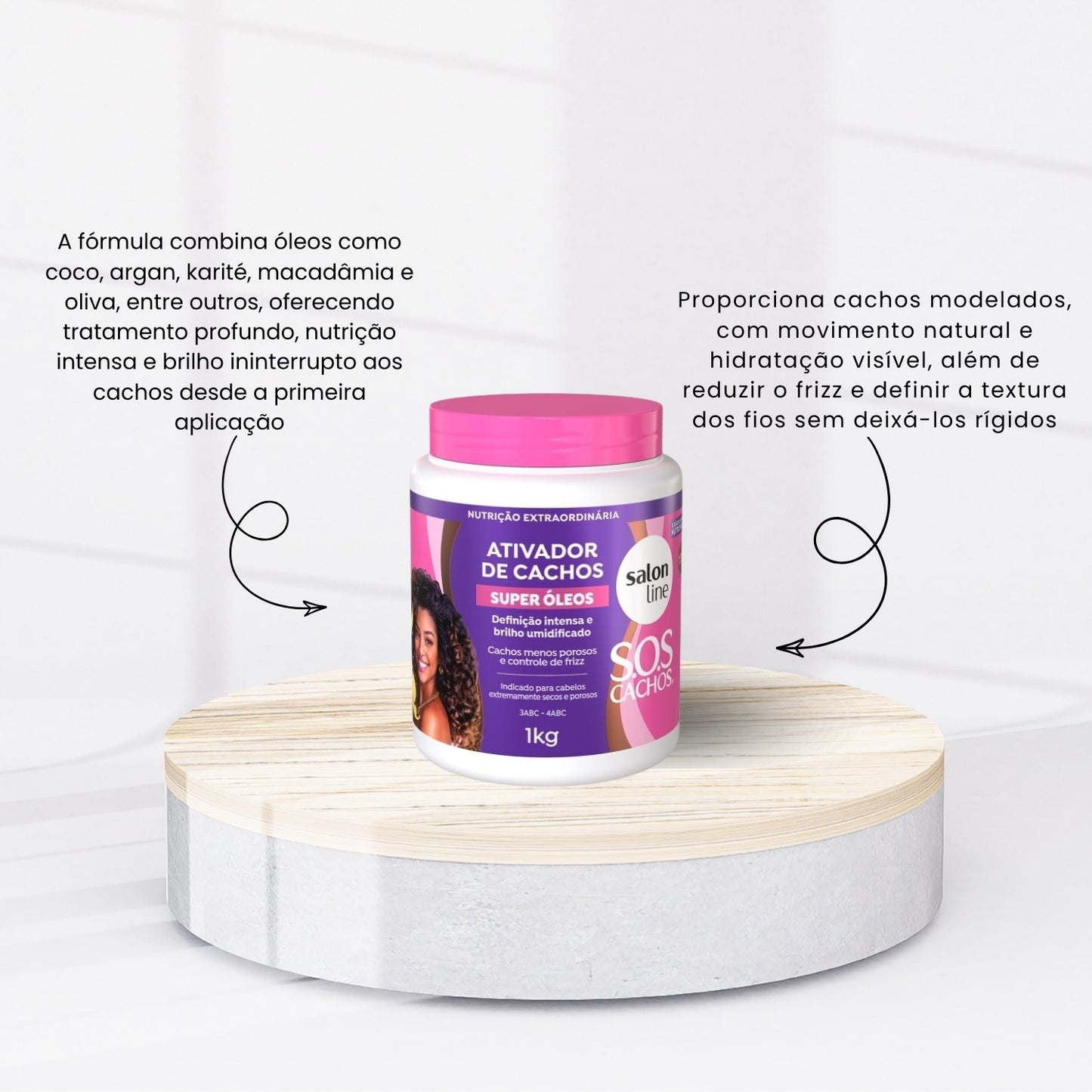 Ativador de Cachos Salon Line S.O.S Cachos Super Oleos para Cabelo Cacheado 1 Litro