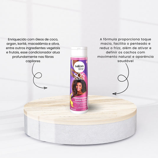 Kit Salon Line S.O.S Cachos Super Oleos 2 Condicionador para Cabelo Cacheado 300 ml