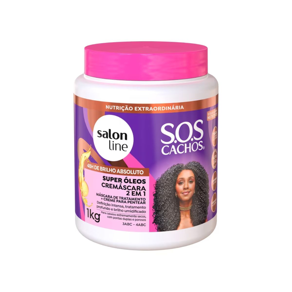 Salon Line S.O.S Cachos Super Óleos Creme de Pentear para Cabelo Cacheado e Máscara 1 Kg
