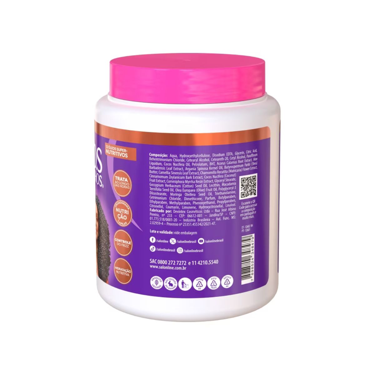 Salon Line S.O.S Cachos Super Óleos Creme de Pentear para Cabelo Cacheado e Máscara 1 Kg