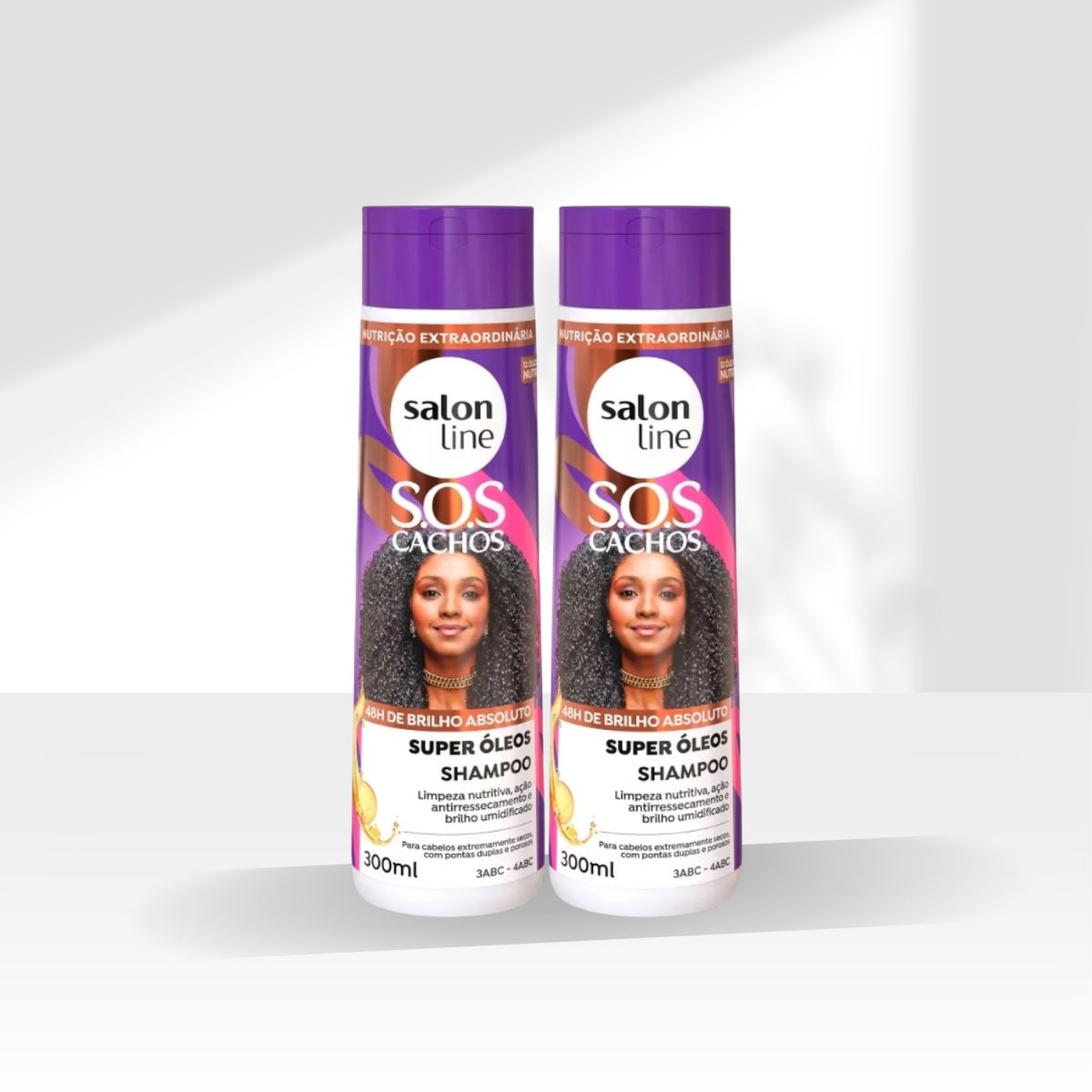 Kit Salon Line S.O.S Cachos Super Oleos 2 Shampoo para Cabelo Cacheado 300 ml