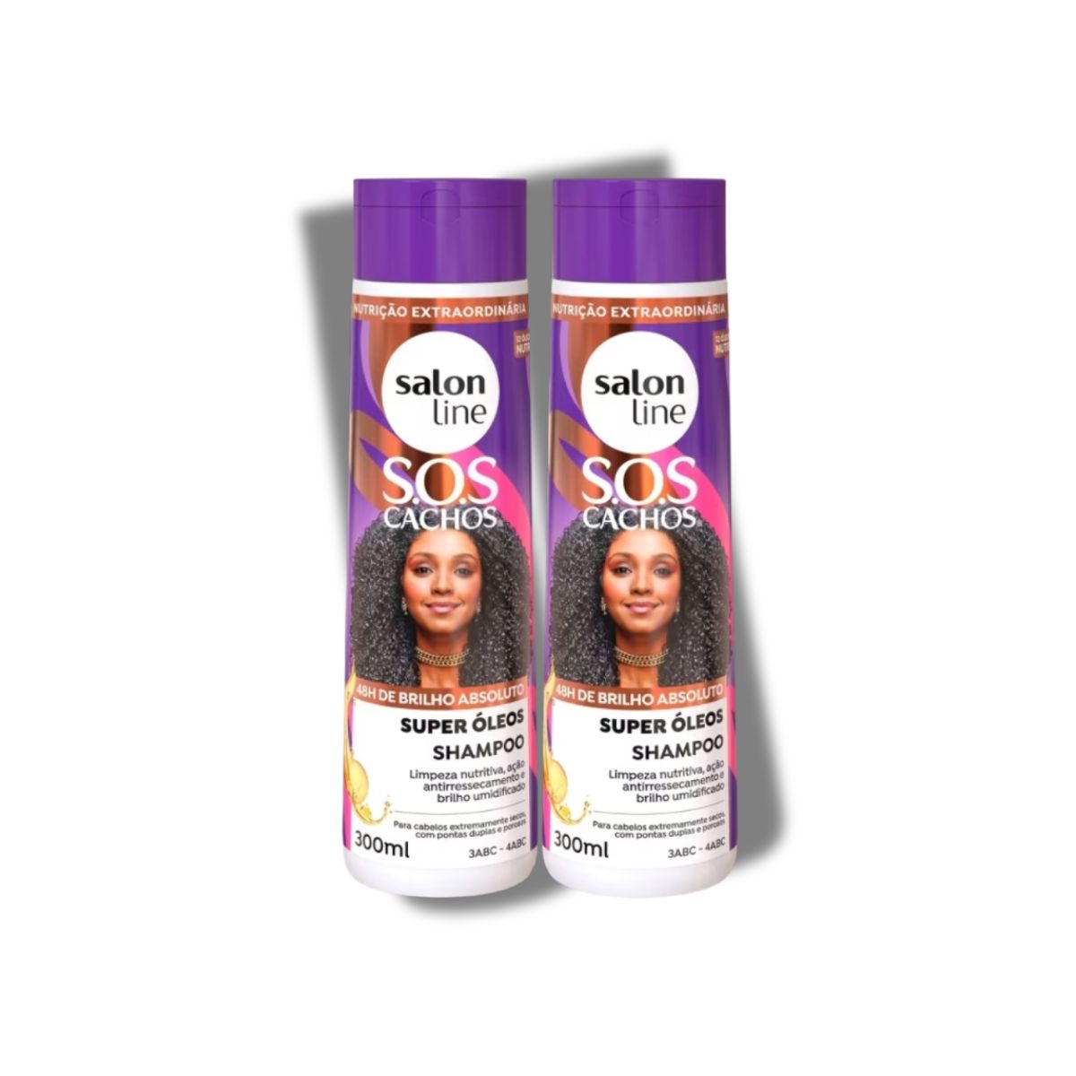 Kit Salon Line S.O.S Cachos Super Oleos 2 Shampoo para Cabelo Cacheado 300 ml