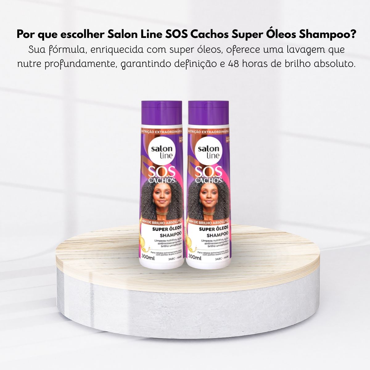 Kit Salon Line S.O.S Cachos Super Oleos 2 Shampoo para Cabelo Cacheado 300 ml