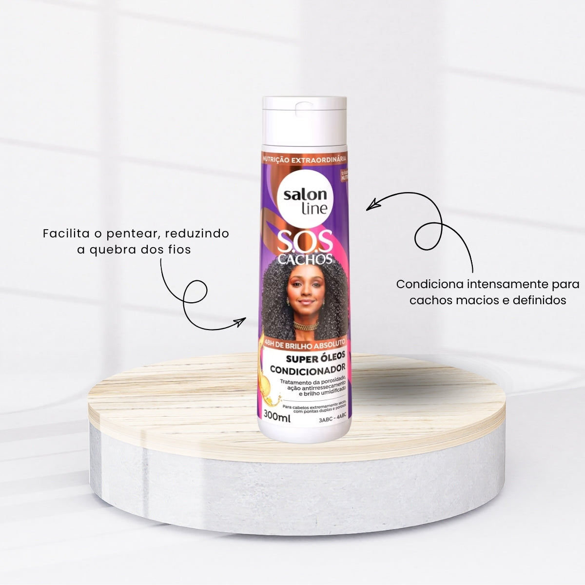 Kit Salon Line S.O.S Cachos Super Oleos 3 Condicionador para Cabelo Cacheado 300 ml