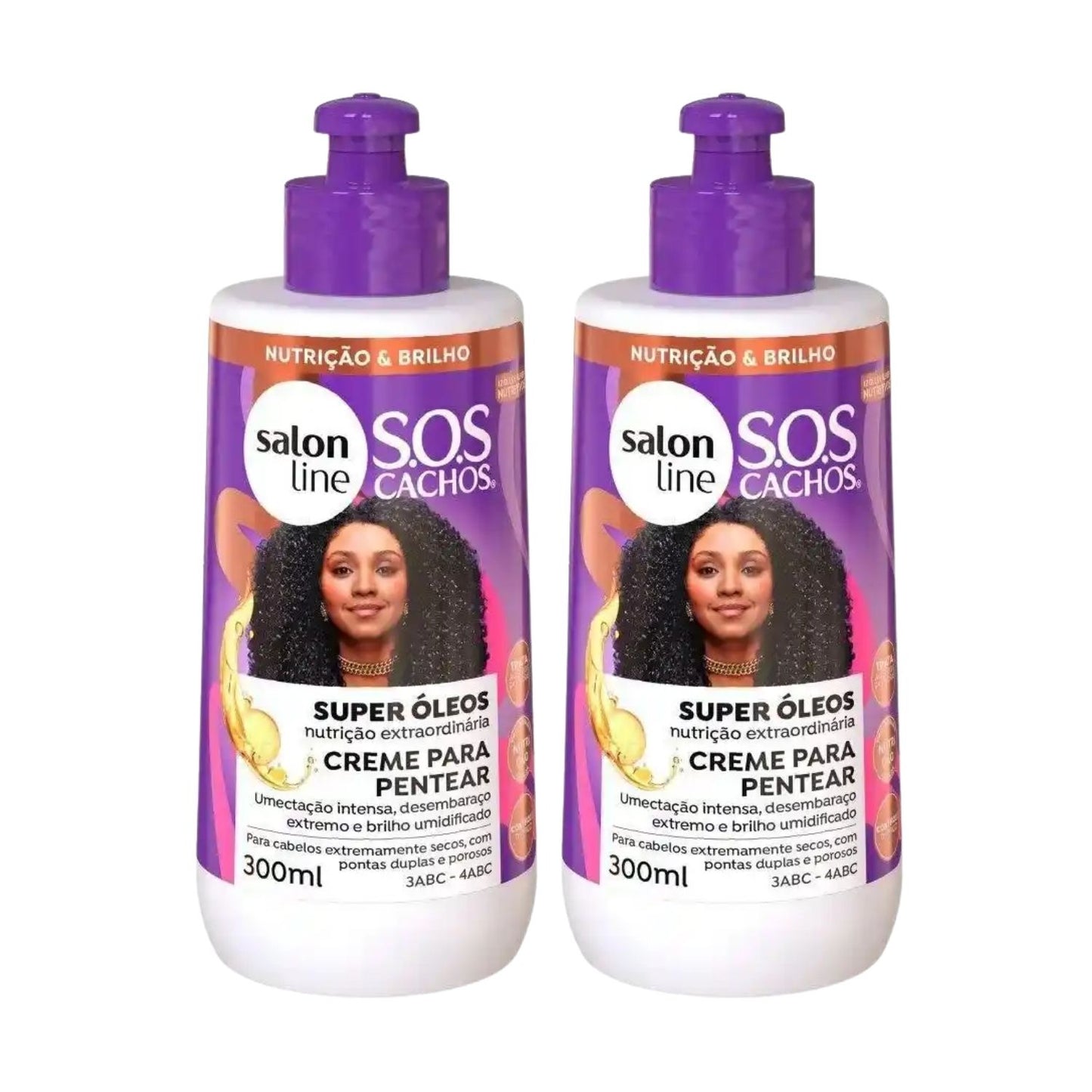 Kit Salon Line S.O.S Cachos Super Oleos 2 Creme para Cabelo Cacheado 300 ml