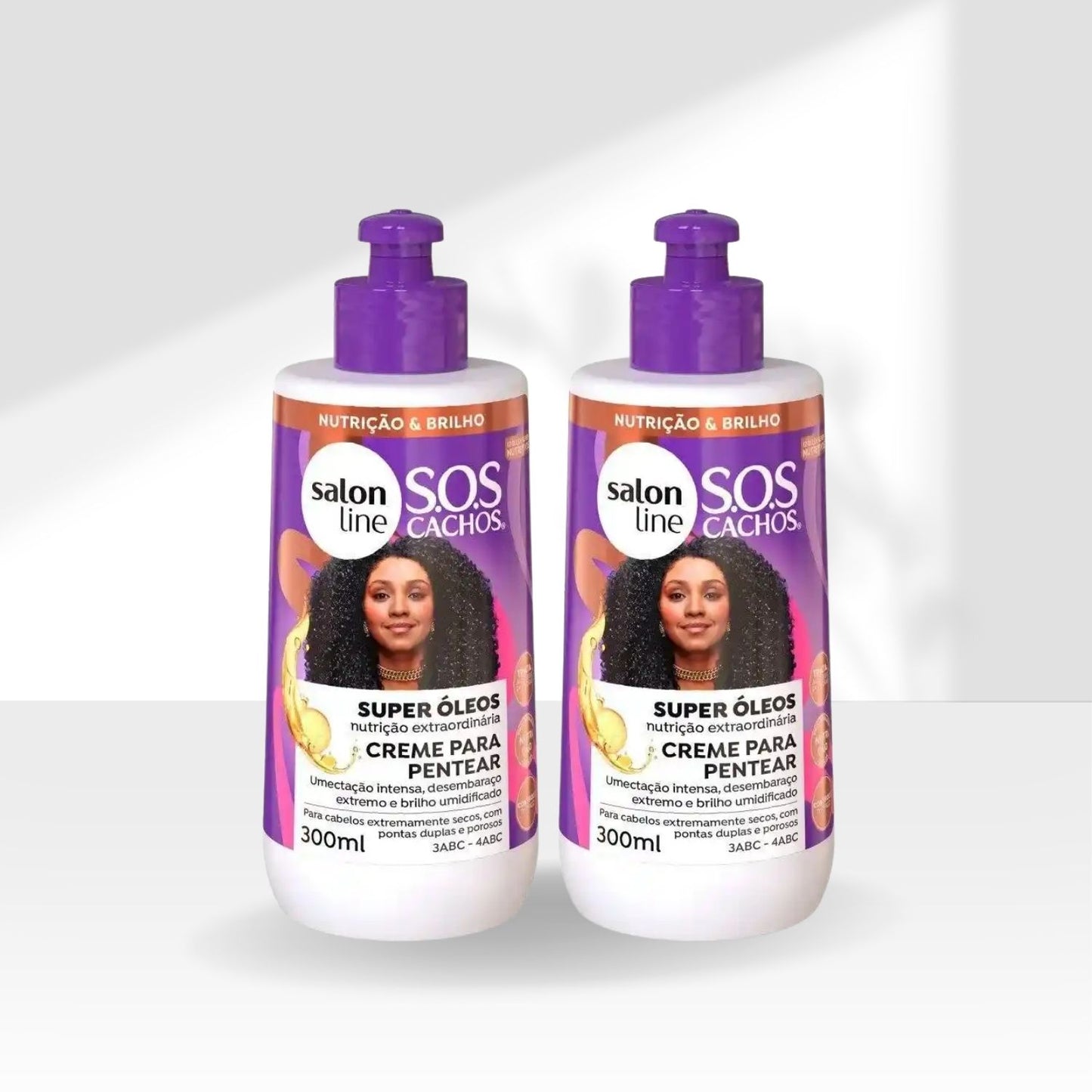 Kit Salon Line S.O.S Cachos Super Oleos 2 Creme para Cabelo Cacheado 300 ml