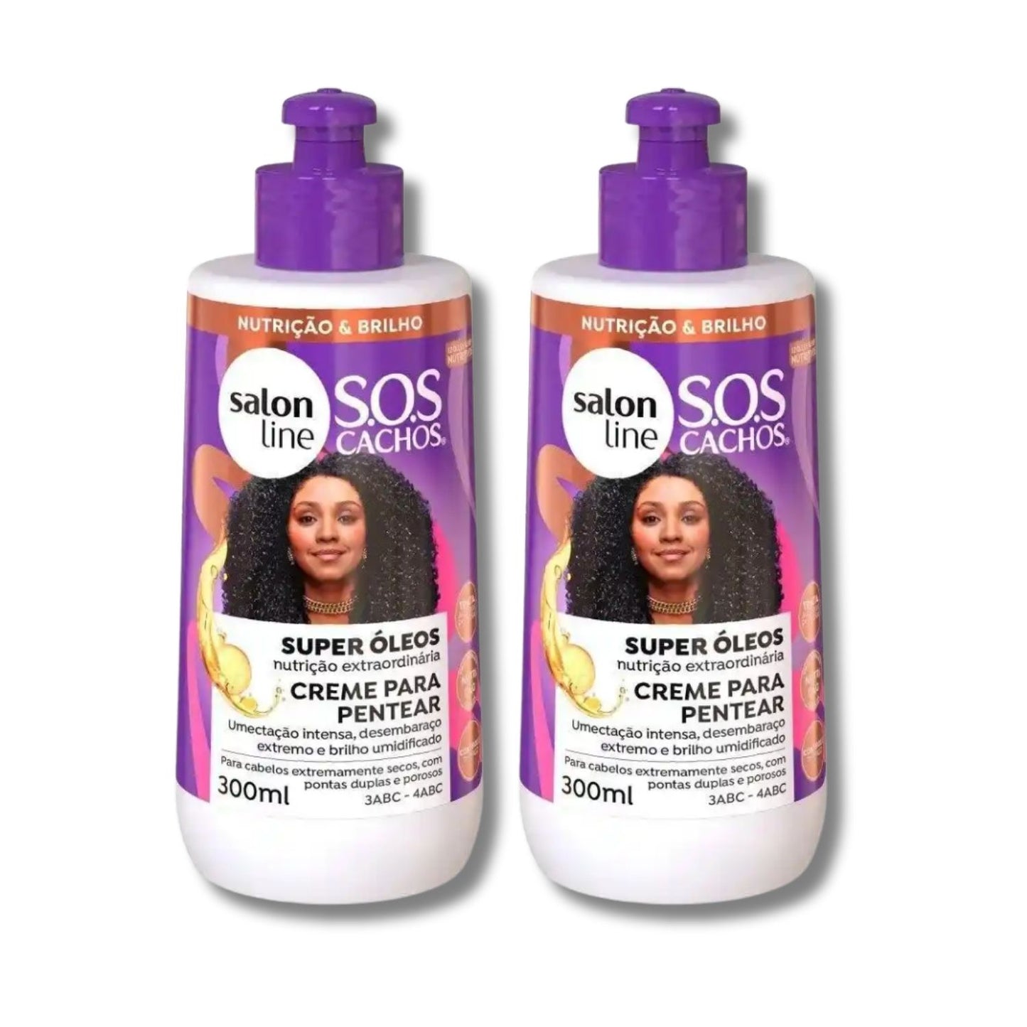 Kit Salon Line S.O.S Cachos Super Oleos 2 Creme para Cabelo Cacheado 300 ml