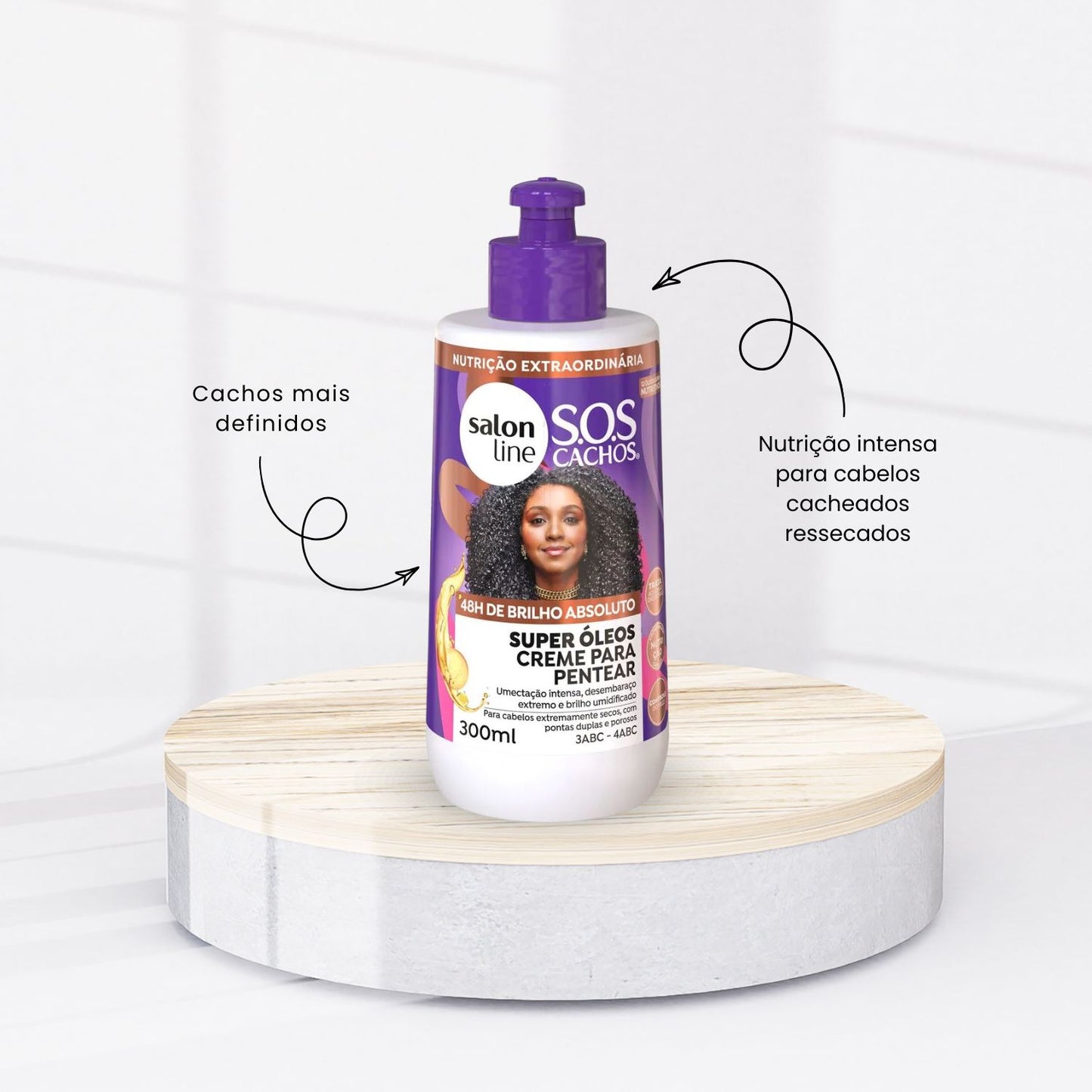 Kit Salon Line S.O.S Cachos Super Oleos 3 Creme para Cabelo Cacheado 300 ml