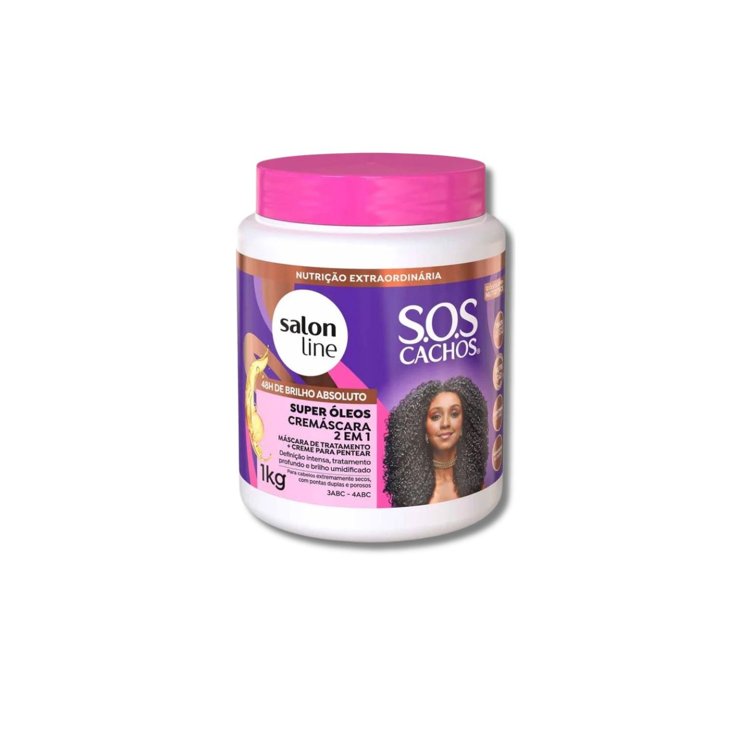 Kit Salon Line S.O.S Cachos Super Oleos 2 Ativador para Cabelo Cacheado 1 Litro