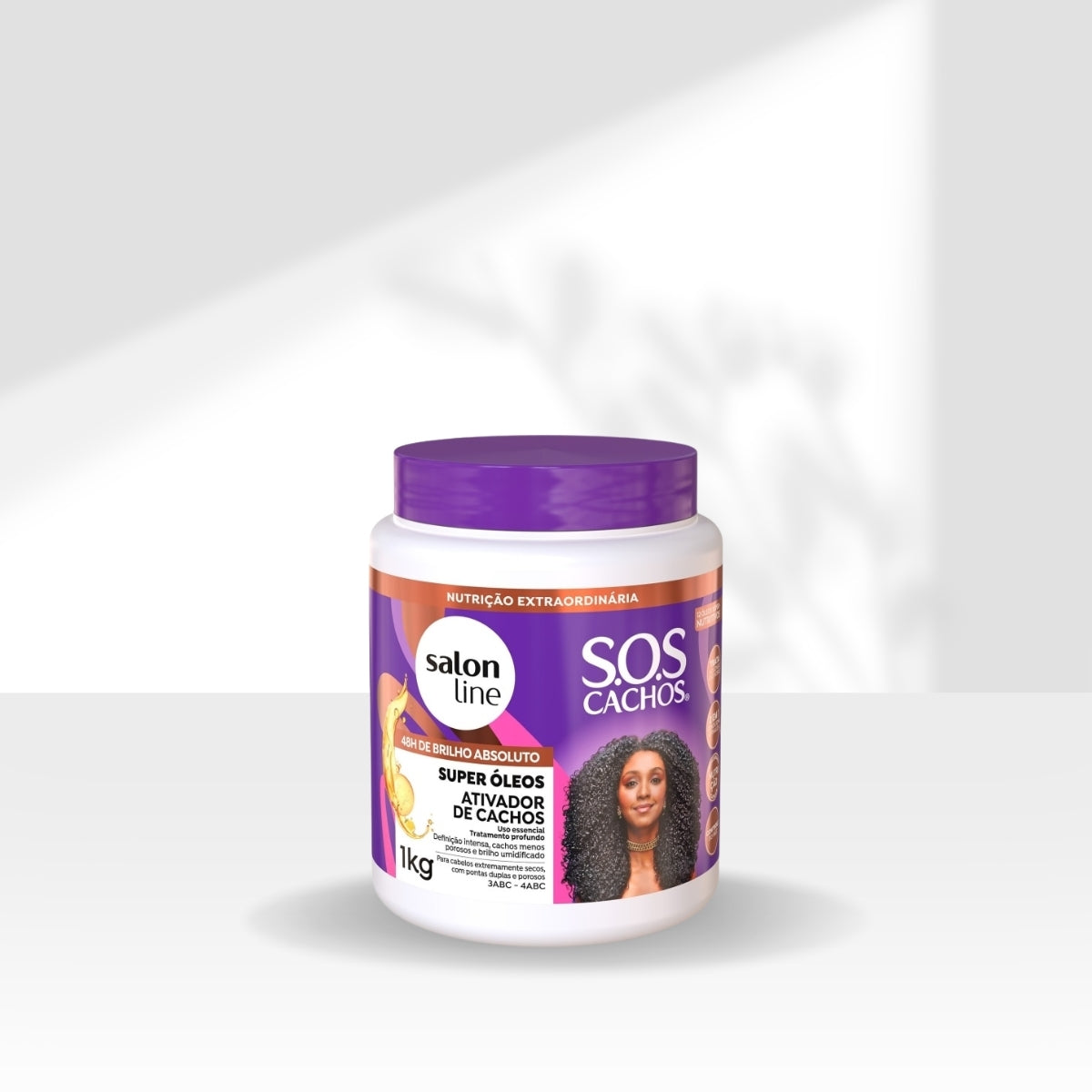 Kit Salon Line S.O.S Cachos Super Oleos 3 Ativador para Cabelo Cacheado 1 Litro