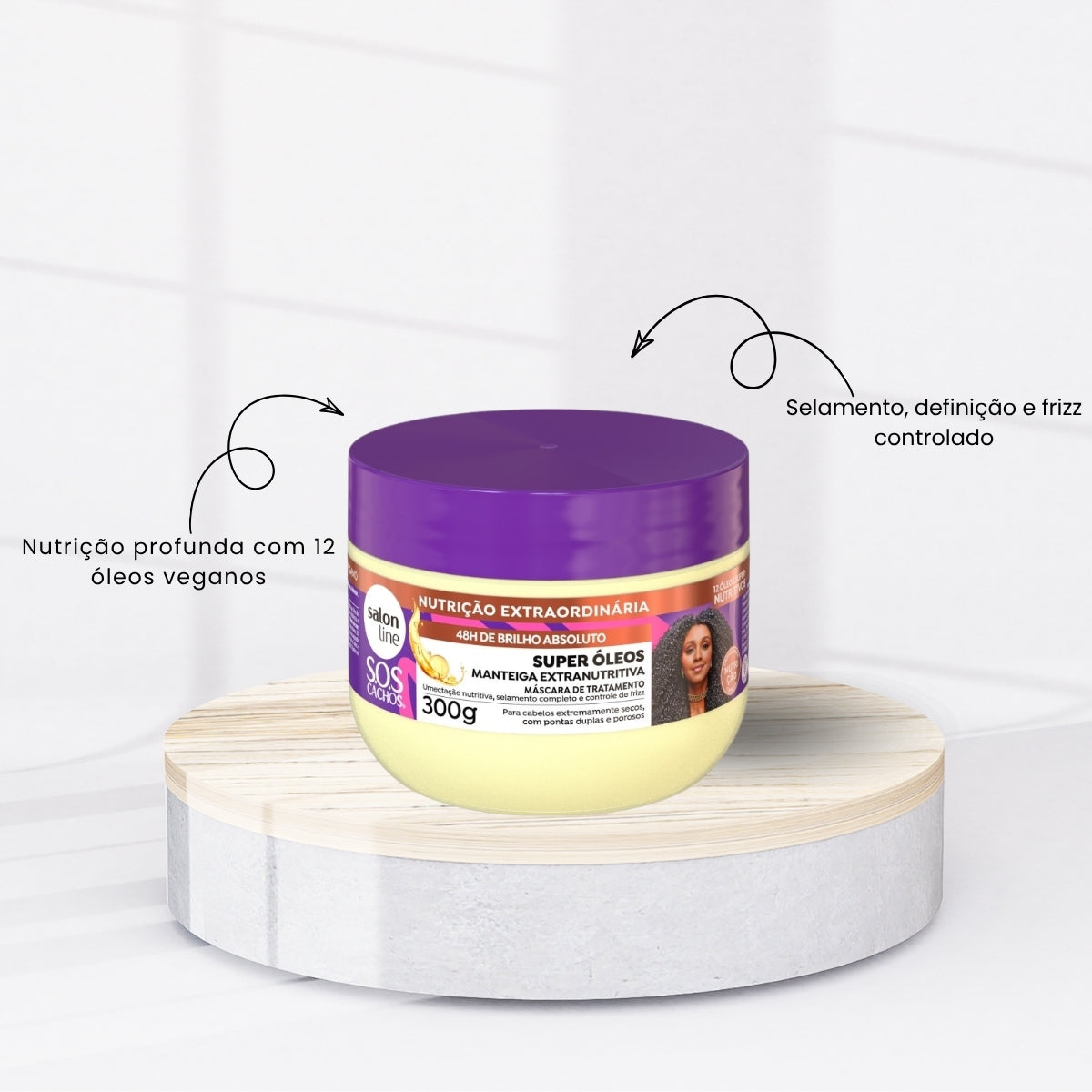 Kit Salon Line S.O.S Cachos Super Oleos 2 Máscara para Cabelo Cacheado 300 g