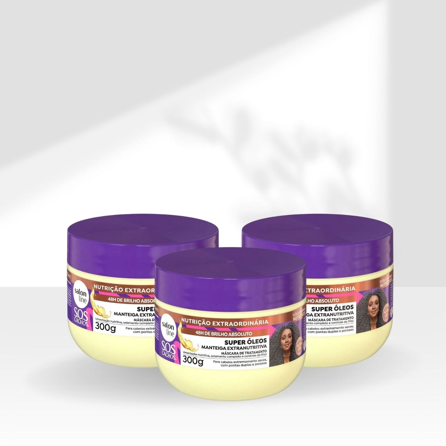 Kit Salon Line S.O.S Cachos Super Oleos 3 Máscara para Cabelo Cacheado 300 g