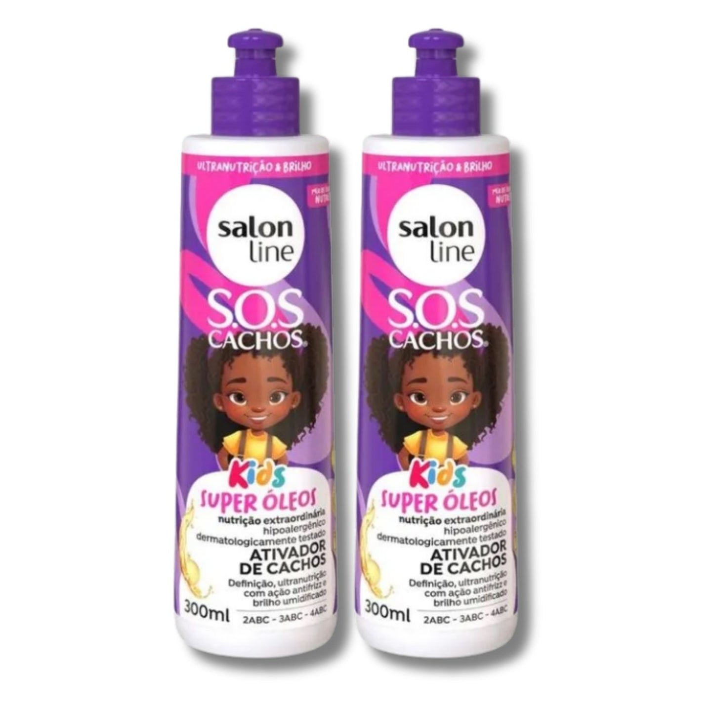 Kit Salon Line S.O.S Cachos Kids Super Oleos 2 Ativador para Cabelo Cacheado 300 ml