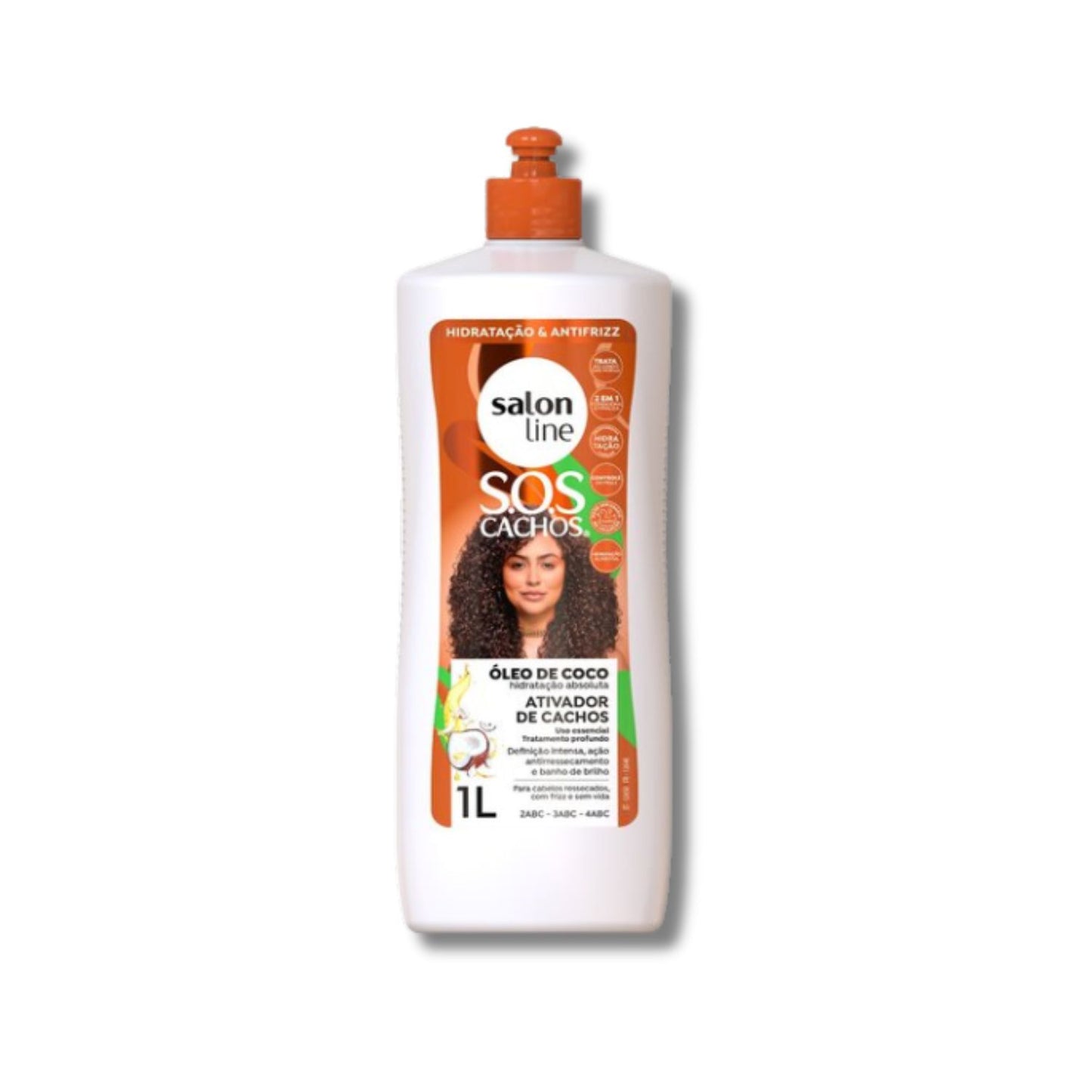 Kit Salon Line S.O.S Cachos Oleo de Coco 2 Ativador para Cabelo Cacheado 1 Litro