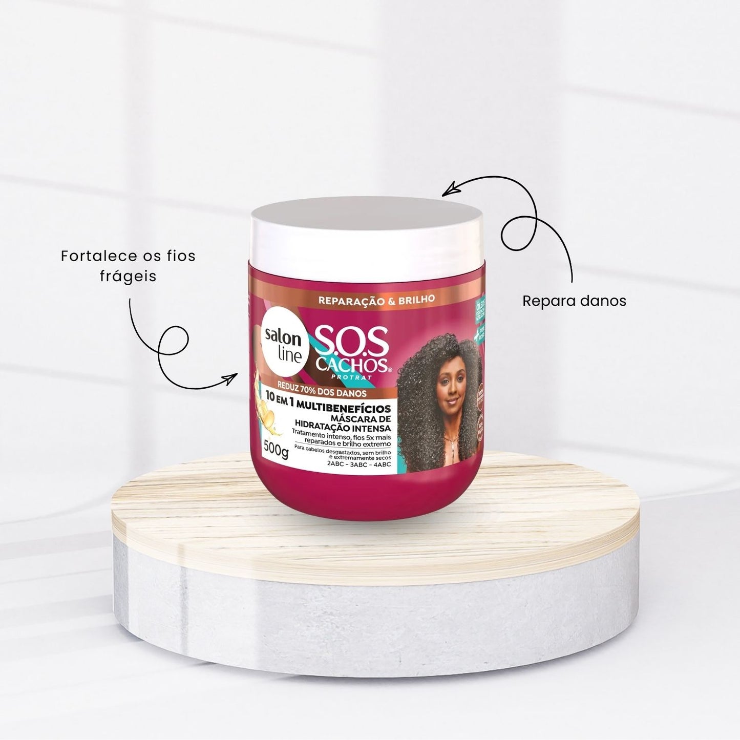 Kit Salon Line S.O.S Cachos 10 em 1 2 Máscara para Cabelo Cacheado 500 g